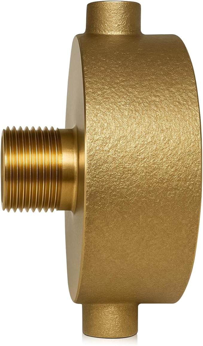 Fire Hydrant Hose Adapter 2-1/2" NST(NH) Female x 3/4" GHT Male Brass for Fire Hose or Pipes with Pin Lug Garden Hose Adapter