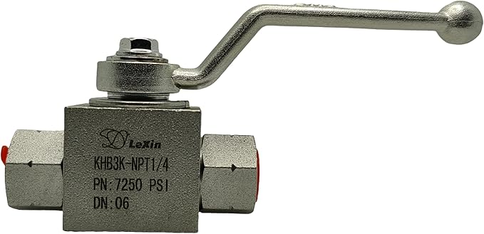 LX-KHB 1/4" NPT 3-Way Ball Valve, Carbon Steel, 7250 PSI, Hydraulic-Industrial