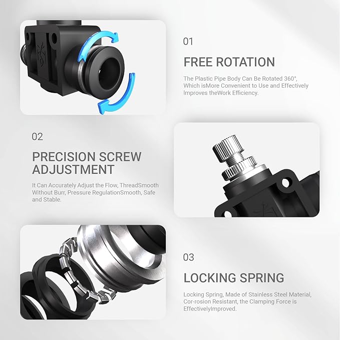 5/16(8mm) Push To Connect Valves,Pneumatic 5/16(8mm) Air Control Valve,Quick Push To Connects Fittings,Throttle Flow Speed Controller