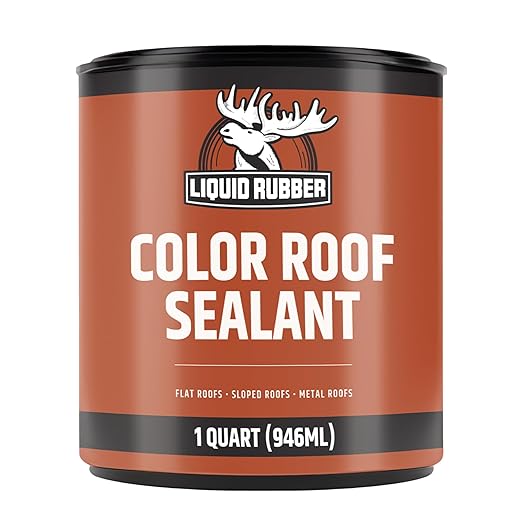 Liquid Rubber Color Waterproof Sealant - Elastomeric Roofing Coating for Flat or Slope Roofs & Foundations - DIY Paint & Leak Repair Membrane Compatible with Metal & Concrete - Medium Brown, 1 Quart