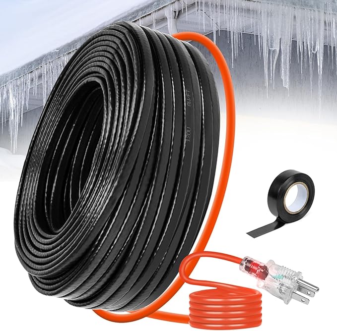 6FT(3FT~200FT) Heat Tape for Water Pipes, -40°F Deicing Heating Cable, Freeze Protected Water Pipe Heating Cable, Heated Water Hose, Plumbing Fixtures, 120V 5W/ft Plumbing Fixtures