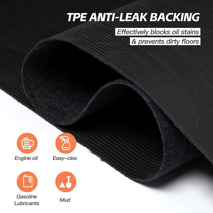 8.9’x 22' Garage Floor Mat & Oil Spill Mat, Heavy Duty Under Car Mat for Garage & Driveway, Protects Against Oil, Chemicals & Stains with TPE Anti-Leak Backing, Reusable & Washable