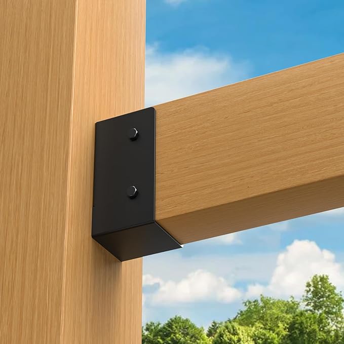 Concealed-Flange Joist Bracket (12 Pack), 2"x4" Outdoor Concealed Mount Light Joist Hanger with Screws, Q235B Steel Powder Coated for Beam, Swing, Handrail, Fence