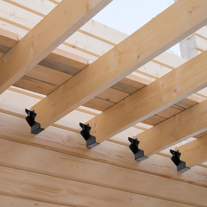50Pcs Black 2x4 Joist Hangers for Wood,18 Gauge Metal Face Mount Joist Hanger,Lu24 Joist Hangers Powder Coating,Hurricane Ties for Rafter,Rafter Brackets 2x4 for Deck,Floor,Roof Overhang,Ceiling Joist