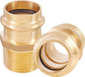 100-Pack HeSun Copper Press Fitting Adapter,1/2" Press X 1/2" Male NPT Adapter, LF Brass(PEX1807348-100)