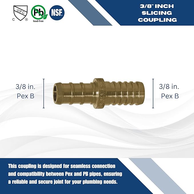 XFITTING 3/8 Inch Pex x 3/8 Inch PB (polybutylene) Slicing coupling with ring, Repair Kit, 31-2-2=10XX, 10 Pieces