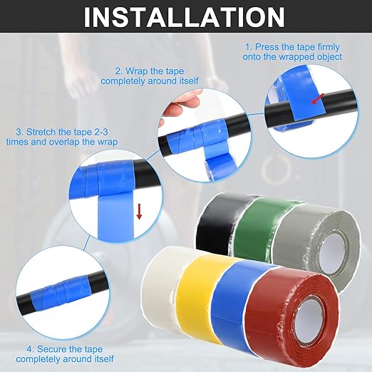 PATIKIL Grip Tape for Handles 1" x17ft, 2 Roll Self-Fusing Silicone Tape for Bike Handles Pull Up Bars Gym Equipment Plumb/Hose/Pipe Leaks Emergency, Yellow