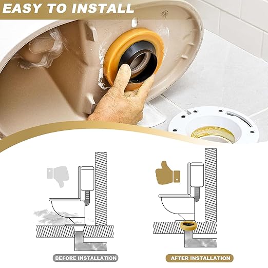 Extra Thick Toilet Wax Ring Replacement Kit, 2 Sets Wax Ring for Toilet For New Install or Re-seat, Universal Wax Ring Kit for Toilet with Flange and Bolts, Fits 3" & 4" Waste Lines, Easy Installation