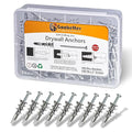 Drywall Anchors and Screws Kit, 200 Pcs Self Drilling Drywall Anchors, 100 Pcs Zinc Sheetrock Anchors and 100 Pcs #8 x 2 Metal Screws, Heavy Duty Wall Anchors, 75 Lbs Hanging Mounting