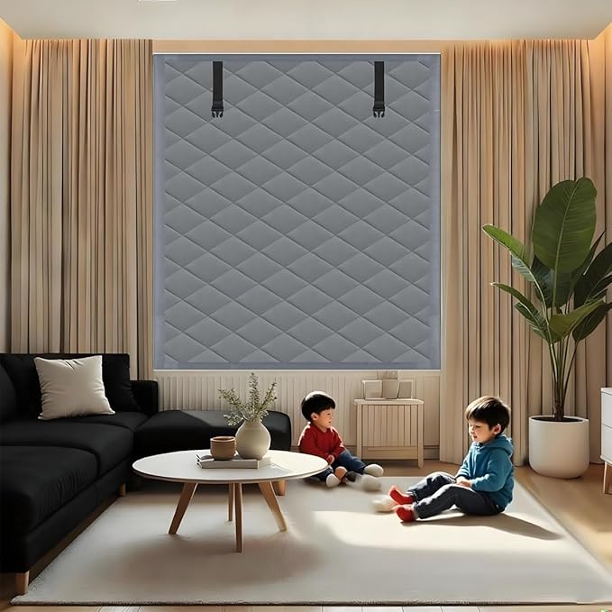 Thermal Window Cover for Wintern, Window Insulation Kit Blackout Oxford Curtain, Thicken Warm Waterproof Attic Insulation Blanket, Draft Blocker in Home RV 38 39 47 57 62 63in(Gray,24x55in)
