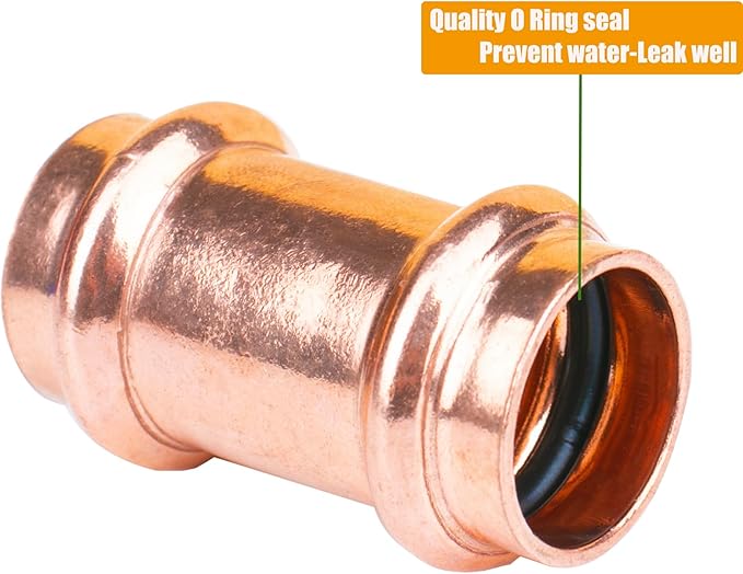 WHK 1/2" Copper Press Propress x 1/2" Pro Press Coupling Adater Fittings 8 Packs with 90 Degree Elbow 4 Packs use for Connect From Cooper to Cooper Pipe(Lead-Free,No Stop)