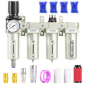 TAILONZ PNEUMATIC 1/2 Inch NPT 0-240PSI Industrial Grade 4 Stage Air Drying System, Double Particulate Filter, Coalescing Filter (Automatic Drainage)