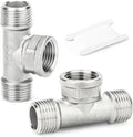 TAISHER 2PCS 304 Stainless Steel Tee Pipe Fittings, 1" NPT Male x 1" NPT Female x 1" NPT Male Pipe Fittings, Female Branch Tee