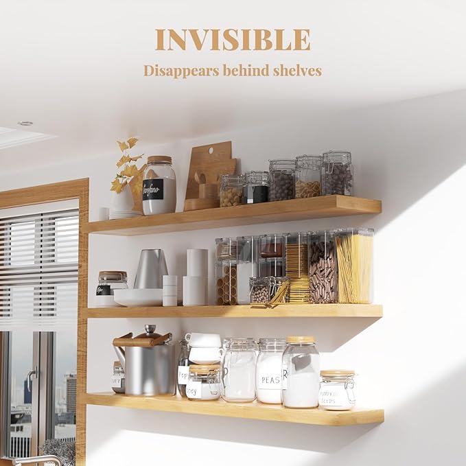 Floating Shelf Bracket Heavy Duty Shelving Brackets,Decorative Floating Shelf Hardware Black,Hidden Metal Shelf Support Bracket(22X6X1.2-Starter Jig)