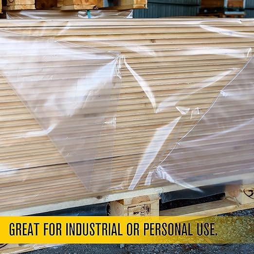 Aluf Plastics 7.8 Micron Clear All Purpose Vapor and Moisture Barrier Sheet Tarp/Drop Cloth - 4 Rolls of 9' x 400' - for Painting, Furniture, Carpet, Contractor, & Construction