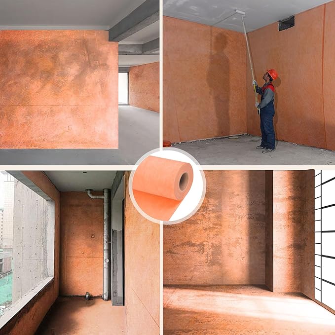 432 SQ FT Waterproofing Membrane for Bathroom Shower, 27.6mil, 3' 3" x 131.8FT Tile Flooring Underlayment Roll Under Ceramics, Natural Stone Tiles and LVT for Shower Wall, Bathroom Floors