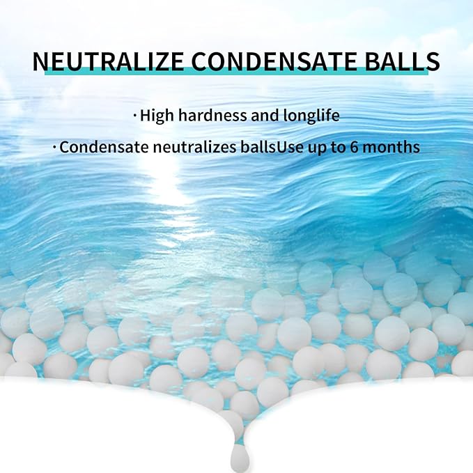 Condensate Neutralizer（2 Packs 7.1 Lbs） Compatible with Rinnai Navien Rheem A. O. Smith tankless Water Heater Condensate Neutralizer，7-8mm condensate Neutralizer kit Pellets,condensate Pump Tablets