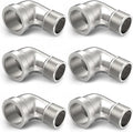 ChillWaves 304 Stainless Steel Pipe Fitting, 90 Degree Elbow 1/2" NPT Male x 1/2" NPT Female Thread Adapter(6-PACK)