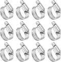 HARFINGTON 12 Pcs Hose Clamp 9/16"-1-1/16" (14-27mm) 304 Stainless Steel Adjustable Worm Gear Hose Clamp Assortment Kit for Fuel Line Pipe Plumbing Automotive Tube Mechanical