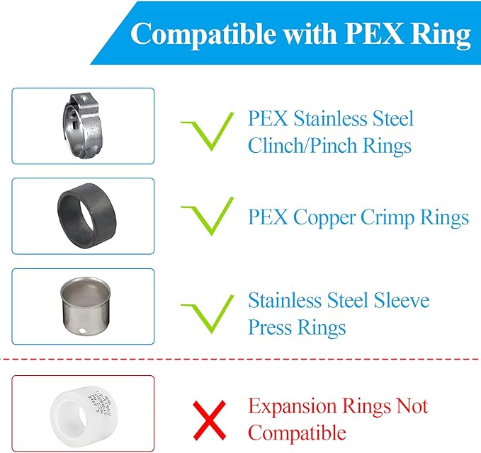 WiseWater 36 Pcs Pex Fittings, 3/4 inch T PEX Tee(12PCS) & 90 Degree Elbow & Straight Coupling, Brass Barb Crimp Pipe Fitting for Pex Pipe(Pack of 36), UPC Certified