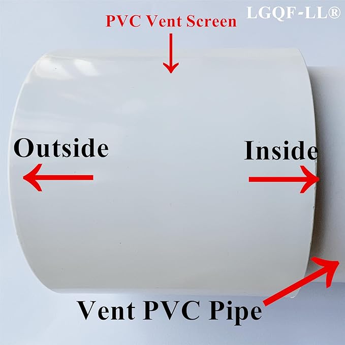 PVC Vent Cap 1 pcs for 2" Schedule 40,PVC Termination Cap,Vent Cover Screen,Round Furnace PVC Pipe Stainless Steel Roof Vent Cap,Installation not Required That PVC Elbow,or Coupling