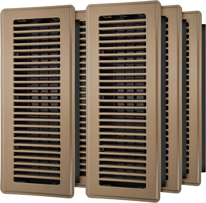 Floor Register 4x14, 6 Pack Floor Vent Covers for Home Floor Heavy Duty Steel Walkable Floor Vents Air Vent Covers for Sidewall and Floor