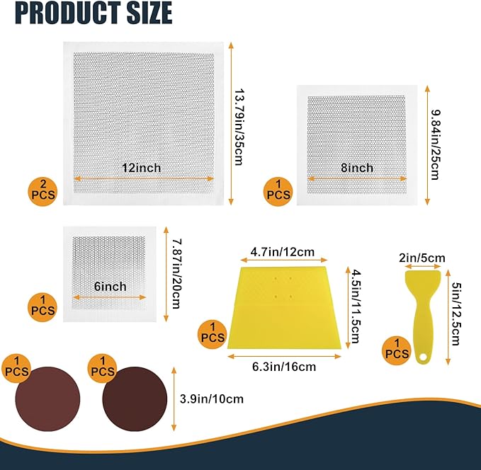 succulentlovers 8Pack Drywall Repair Kit, 6/8/12/12 Inch Dry Wall Patch Kits for Large Holes with Scraper & Sandpapers,Heavy Duty Self-Adhesive Mesh Drywall Hole Sheetrock Repair Kit for Wall Ceiling