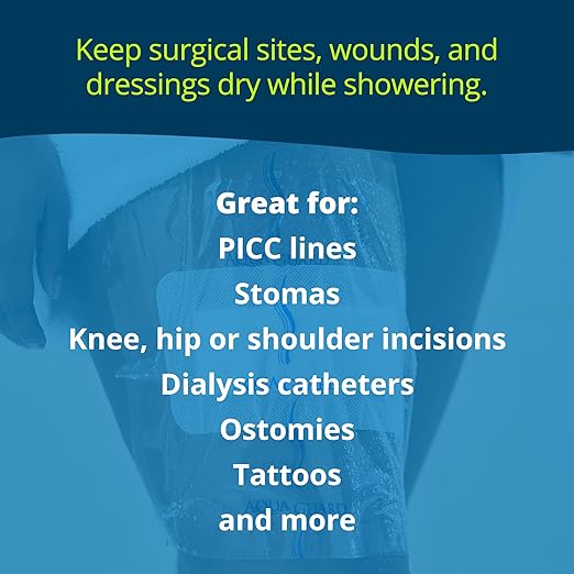 TIDI 50011-CSE AquaGuard Sheet – 10” x 12” – (Area of Coverage: 8.5” x 9.75”) – Shower Protection Sheet – Self-Adhesive Moisture Barrier – Wound Cover for Showering – 98 Sheets – Home Medical Supplies