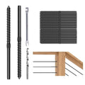 120 Pack Black T316 Stainless Steel Left & Right Handed Thread Swage Lag Screws for 1/8" Wood Post Cable Railing Kit, Deck Railing, Black Cable Railing Hardware System, Wrench Included-HF010B