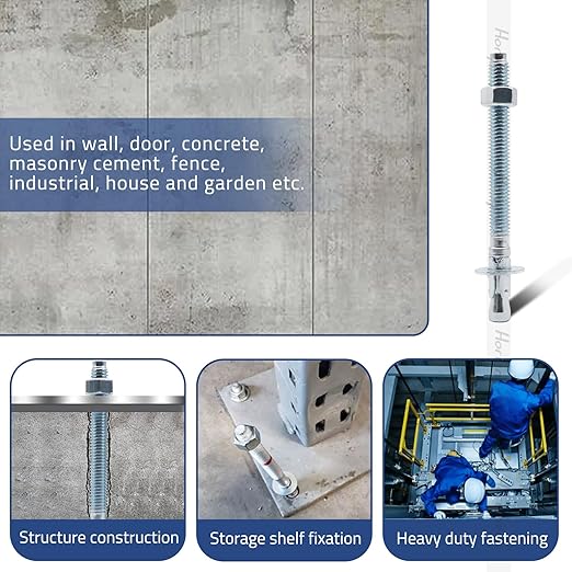 3/8" x 4-1/2" Wedge Anchor, for Cement and Concrete only, zinc-Plated Carbon Steel Screws and lag Bolts （ 30 pcs