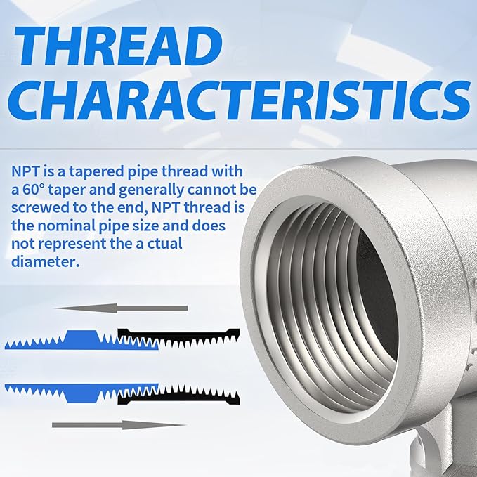 ChillWaves 304 Stainless Steel Pipe Fitting, 90 Degree Elbow 1/4" NPT Male x 1/4" NPT Female Thread Adapter(6-PACK)