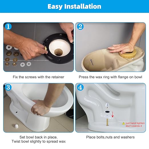 Hibbent Extra Thick Toilet Wax Ring, Toilet Bowl Wax Seal Kit with Closet Bolts, PE Flange and Extra Retainers, Thick Wax Ring Gasket for 3-inch/4-inch Waste line-Gas, Odor and Watertight Seal