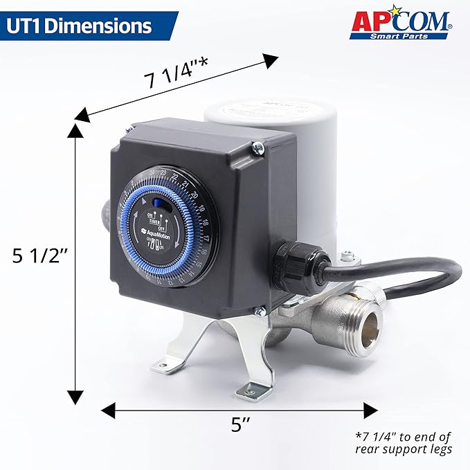 APCOM UT1 Hot Water Recirculation Pump For Under Sink - Instant Hot Water Recirculating System For Tank Type Water Heaters