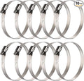 10 Pack 4 inch Hose Clamp,Stainless Steel Large Hose Clamps Adjustable from 3-3/4"-4-5/16"/95-110mm,Metal Worm Drive Gear Duct Clamp for Air Ducting,Dryer Vent Hose,Fuel Line,Plumbing,Automotive