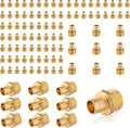 (100-Pack) PEX Fittings, Pex 1/2"x1/2" Male Threaded NPT Adapter, Brass Crimp Fittings, for PEX Tubing Pipe Plumbing, ASTM F1807(PEX1807017-100Pack)