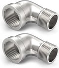ChillWaves 304 Stainless Steel Pipe Fitting, 90 Degree Elbow 1-1/4" NPT Male x 1-1/4" NPT Female Thread Adapter(2-PACK)