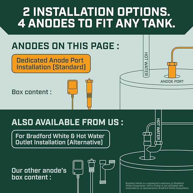 Corro-Protec Powered Anode Rod for Water Heater, 20-Year Warranty, Eliminates Rotten Egg/Sulfur Smell within 24 hours, Stops Corrosion and Reduces Limescale, Electrical Anode Rod Made of Titanium