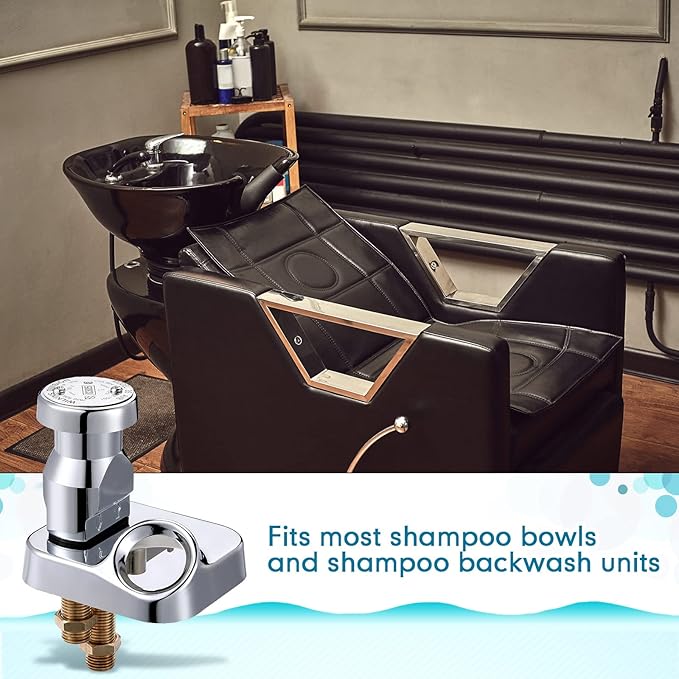 Hortsun Shampoo Bowl Vacuum Breaker Kit, Hardware Handle, 7 Pcs Stainless Steel, Chromium Plated Brass, 31 inches, for Salon Sink Parts Replacement