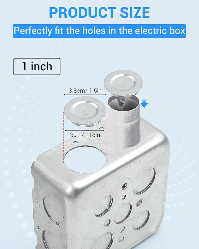 12 Pcs 1 inch Knockout Seal Electrical Box Knockout Plugs Removable Seals for Conduit Pipe Assorted Sizes to Suitable Unused Electrical Box Openings