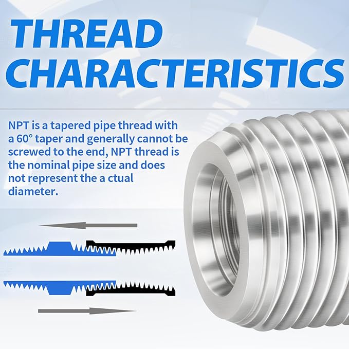 ChillWaves 304 Stainless Steel In-Line Siamese Check Valve 3/8" NPT Male Thread, One-Way Non-return Check Valve，Prevent Water Back-flow(1-PACK)