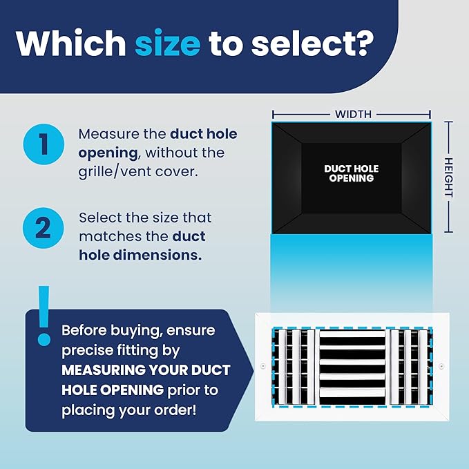 12x6 Inch (Duct Opening) Aluminum 3-Way Air Flow Vent – HVAC Vent Cover for Wall or Ceiling – Quiet HVAC Wall Register with Multi-Shutter Damper – Adjustable Curved Blade - Plastic Seal for Tight Fit