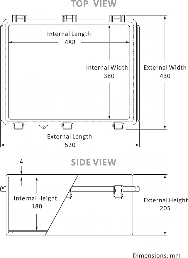 Junction Box, IP67 Waterproof Plastic Enclosure for Electrical Project, Hinged Grey Cover, Includes Mounting Plate and Wall Bracket (Transparent Cover, 20"×16.1"×7.9")