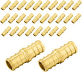 30-Pack PEX Fittings Niikappu 3/4"x3/4" Pex Straight Coupling, Brass Crimp Pipe Fittings for PEX Pipes, ASTM F1807