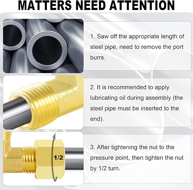 ChillWaves Brass Tee Compression Tube Fitting, 1/4" OD x 1/4" OD x 1/4" OD Compression Union Connector(5-PACK)
