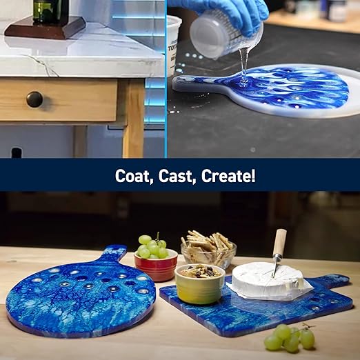 TotalBoat Table Top Epoxy Resin Kit - 2 Gallon Crystal Clear Epoxy with High Gloss & UV-Resistance - Easy 1:1 Ratio for Bar and Table Coating, Woodworking, and Resin Art Casting
