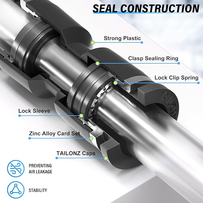 TAILONZ PNEUMATIC Elbow and Straight Combination 5/16 Inch Tube OD x 1/8 Inch NPT Thread Push to Connect Fittings PC-5/16-N1+PL-5/16-N1(Pack of 4)
