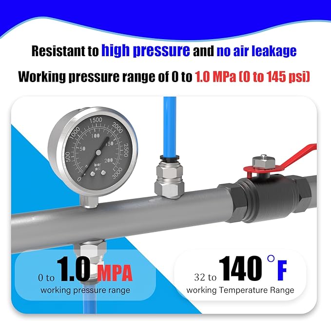 6Packs 1/2" OD Tube x 1/8" NPT Thread Straight Push to Connect Fittings,Pneumatic Male Quick Connect Air Line Hose Fittings Accessories