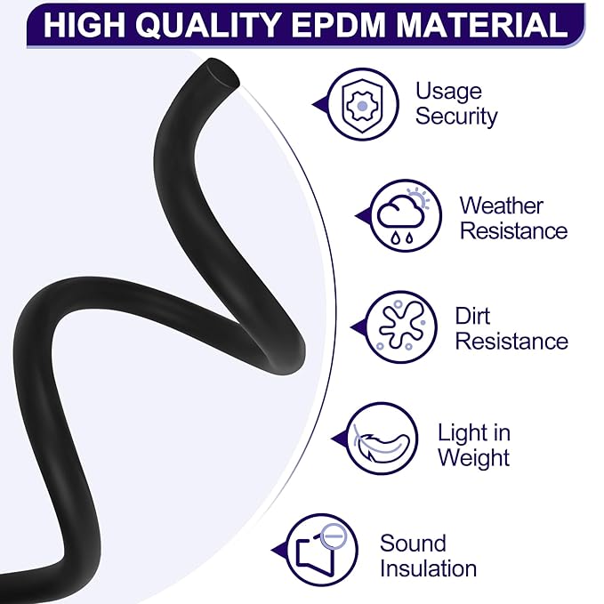 ToLanbbt Backer Rod EPDM Rubber 5/8" Diameter x 20' Length Caulk Saver Door Window Weather Stripping Seal for Concrete Filling Joints and Gaps (Black)