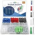 Drywall Anchors and Screws Kit 142Pcs, Wall Anchors and Screws for Drywall, Including 5 Different Sizes