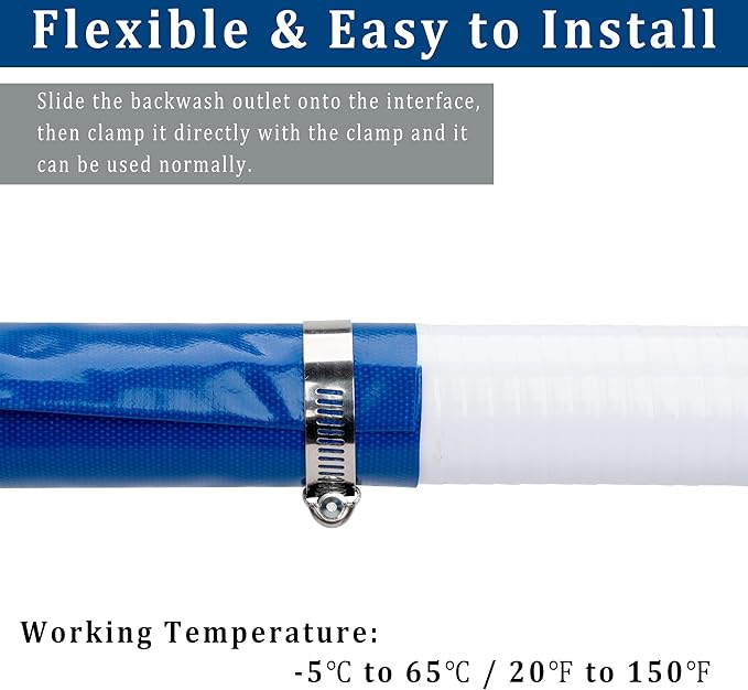 2 in x 100 ft Pool Backwash Hose Heavy Duty Drain Discharge Double PVC Lay flat General Purpose Vinyl Hose, Burst Resistant for Water Transfer Sump Pump Pool Filter (2in 100ft fiber reinforced hose)